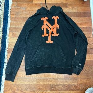 New Era Black Hoodie with Orange Mets Logo